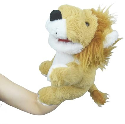 Tiny Heart Handpuppen Löwen Tier Plüsch Spielzeug mit Arbeits Mund Cute Soft Plüsch Puppet für Kinder Storytelling Imaginative Lehre Vorschule Show Role-Play Geburtstag Geschenke