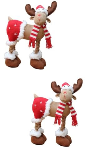 ibasenice 2 STK Weihnachtsplüschtier Spielzeug Weihnachten plüschtier weihnachtskissen julfest Dekoration Geburtstags heusgen Hirsch-Skulptur Plüschwürfe Rentierfigur Plüschtiere