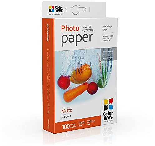 ColorWay Fotopapper premium matt, 10 x 15 cm, 220 g/m², 100 ark