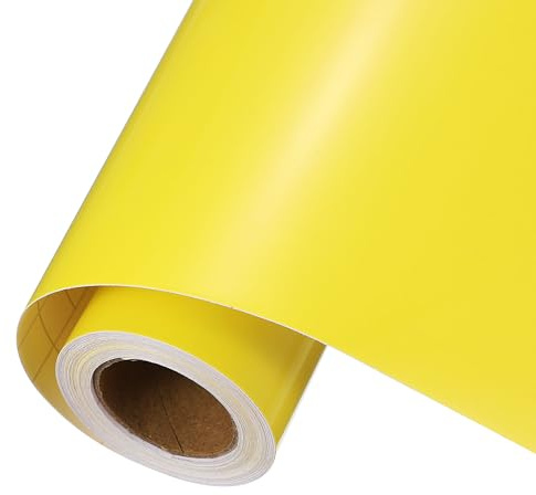 sourcing map Yellow Permanent Vinyl, 10 Inch x 14ft Vinyl Roll for Decal Cutting, Signs, Scrapbooking, DIY Craft, Home Decoration