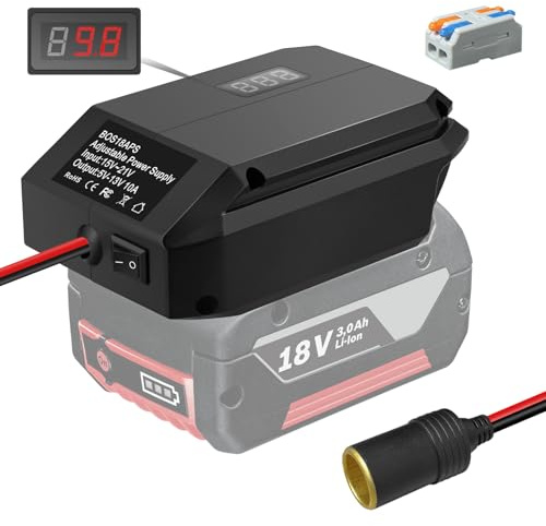Step Down Konverter für Bosch Professional System GBA Akku 18V auf 12V Power Wheels Akku Adapter, 5V-13V Buck Converter Regler Abwärtswandler, DIY Ladegerät Konverter Power Station für Rc Auto,Robotik