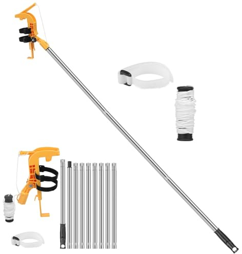 3,6 m teleskopsprejburkar förlängning, 0–115° vinkeljusterbar sprayburk, adapter, stabil sprayhållare för getingspray, sprayfärg aerosolburkar – utan stege på höjder till (gul)