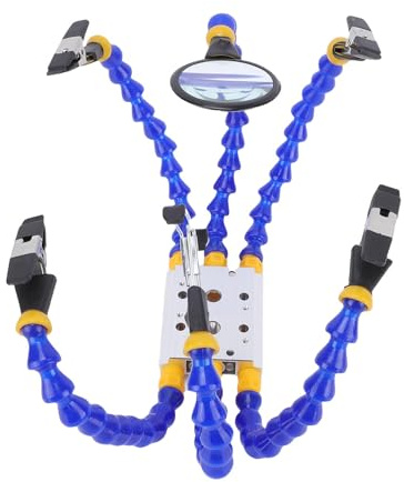 Topiky Kit Stazione di Saldatura Helping Hands con Lente d'ingrandimento, Clip Cilindriche e Morsetti a Testa Piatta, Stazione di Saldatura Regolabile a 360° per Manutenzione Elettronica, di Gioielli