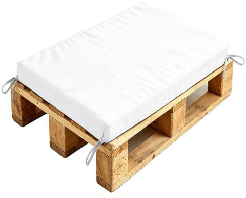 Pallkuddar Manchester Vattenavvisande Pallkudde Utomhus Rygg | Euro Pallskydd Palldyna Vattentät 80% Palldynor Utomhus Set Bänkkudde Inomhus för Fönster Dyna(Vit,80x60 cm 32x24 in)