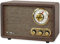Victrola Willow Retro Wood - Radio Bluetooth con altavoces integrados, diseño elegante y vintage, dial giratorio de afinación AM/FM, control de graves y agudos, transmisión inalámbrica, espresso