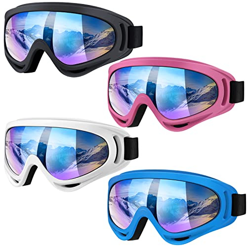 Vatefery 4-Pack Ski Goggles Snow Goggles for Men Women Kids Youth Adults Boys Girls,Snowboard Motorcycle goggles ATV Glasses