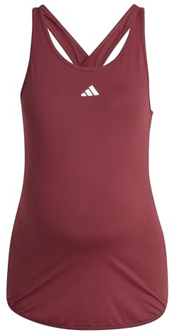 adidas Donna AEROREADY Train Essentials Slim-Fit Tank Top (Maternity), Shadow Red/White, M