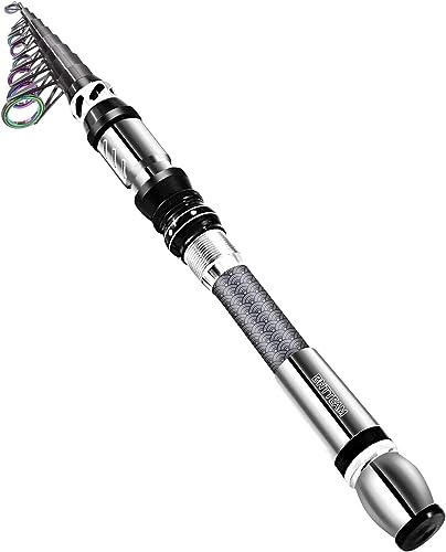BNTTEAM Nuova Portatile Canna da Pesca 99% Fibra di Carbonio con Punta Fluorescente Della Canna,Telescopico Super Hard Ultralight Palo da Pesca per Surf (KB-TYPE, 2.7M/106.5in/8.86ft)