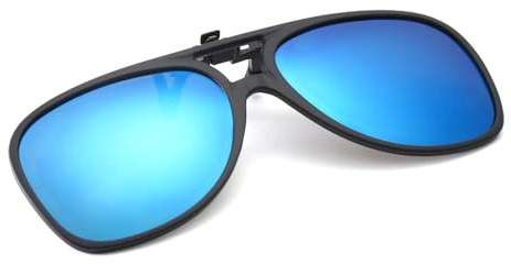 Long Keeper Clip Gafas de Sol Polarizadas Piloto, Clip Solar para Gafas, Flip Up Gafas de Sol con Clip Antireflejos UV400 para Hombre Mujer, 54mm