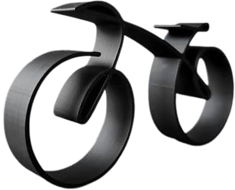 Minimalistische Fahrrad Skulptur im Drahtrahmenstil, Schwarze Acryl Fahrrad Silhouette Kunst Deko, Fahrrad Statue Desktop Ornament für Wohnzimmer Schlafzimmer Büro Heimdekoration, Radfahrer Geschenk