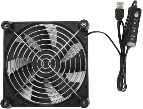 ASHATA Ventilador de 140 Mm para Carcasas de Computadora, Ventilador de Refrigeración de 2800 RPM, Ventilador de Caja de PC para Juegos Portátil con Alimentación USB de 3 Velocidades y
