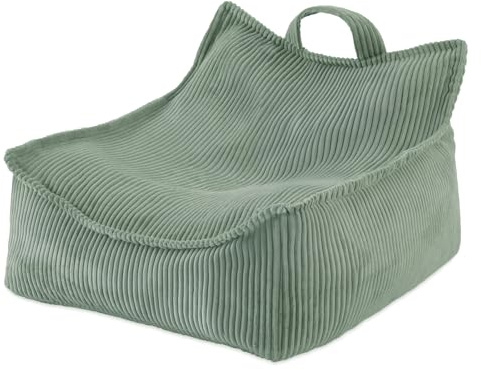 MISIOO - Puf para niños, gran bolsa, para niños, material pana, 77 x 67 x 50 cm, tejido lavable, asa para un fácil transporte, construcción estable y suave, calidad