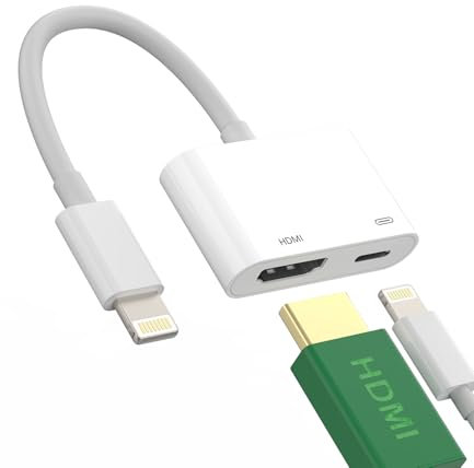 Adaptateur Lightning vers HDMI 2 en 1 pour IPhone 14 13 12 11 Pro Max Prise HDMI Femelle Et Câble de Charge pour Apple pour IPad TV écran Accessoire Vidéo 4K Appareil Photo Connecteur Numérique Câble