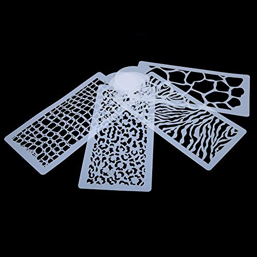 4 st tårtor, 4 st blomma fondant sida återanvändbara bakschabloner dekorativ grädde stencil W dekoration ny för kunglig glasyr leopard airbrush ormskinn skala