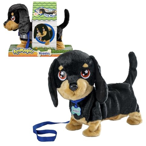Bizak Animagic Waggles, Peluche Interactivo, + 2 Años, Adorable y Diverto Perro Salchicha, Muy Suave, Camina, Ladra y Mueve la Cola (64559091)