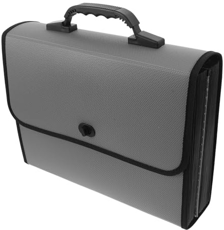 VILLFUL Cartella Portadocumenti Espandibile a Fisarmonica in Plastica A4 con 26 Tasche e Maniglia Portatile per Archiviazione e Organizzazione Documenti Ufficio Scuola e Casa