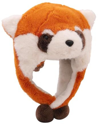 Générique Bonnet Animal Hiver Enfant - Couvre-chef Rembourré En Forme De Raton Laveur | Bonnet D'Hiver En Peluche Animal | pour Femmes et Filles, Plein Air, Cosplay, Déguisement, Temps Froid,