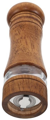 WATIIFUFU Moulin à Poivre Manuel en Bois 15 Cm avec Corps Transparent, Réglage Mouture Fine à Grossière, Moulin à Épices Rechargeable Cuisine et Restaurant, Broyeur Ergonomique Multifonction