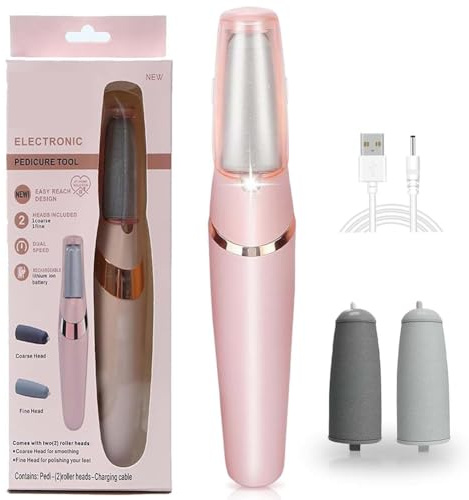Silk 3 Pro Portable Electric Hard Skin Remover, Foot Wand, 2026 New Electric Callus Remover, 2-Speed Waterproof Pedicure Tool with LED Light for Dry & Cracked Heels (Pink)