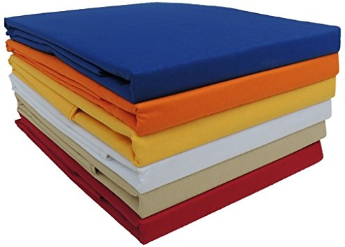 Baumwolle Betttuch/Haustuch/Bettlaken 150x250 oder 220x260 cm ohne Gummizug in Weiss, Rot, Beige, Natur, Orange, Terra, Blau oder Gelb, wie früher zu Omas Zeiten (220 x 260 cm, Weiss)