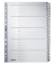 Leitz Zahlenregister 1-20, A4, Karton, 20 Blatt, grau