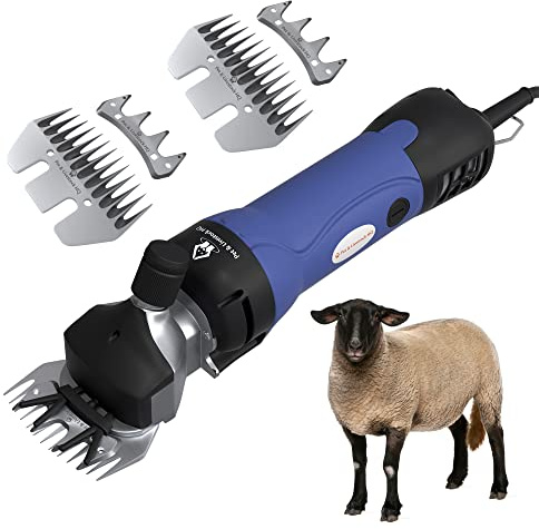 Sheep Shears Electric Clippers 2500RPM, 6-Speed Control - Heavy Duty Livestock Grooming Kit for Sheep, Goats, Alpacas, Llamas - Case, Low Vibration, 18.3ft Cord (2 Blades Included)