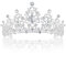 Delleu Hochzeit Tiara Kristall Strasssteine ​​Tiara Krone Kamm Festzug Prinzessin Silber Krone1