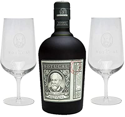 Botucal Reserva Exclusiva Rum mit 2 Botucal Nosing Gläser 0,70l (40% Vol) Ron de Venezuela Glas Longdrinkglas - Set - [Enthält Sulfite]