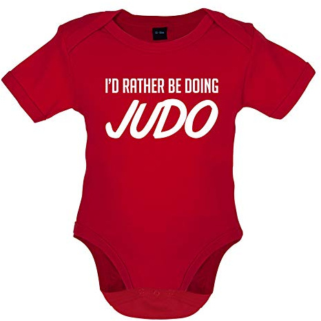 I'd Rather Be Doing Judo - Organic Babygrow/Body Suit - Red - 6-12 Months