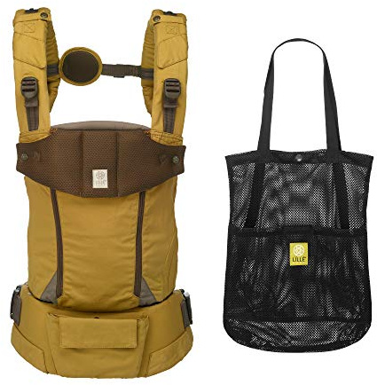 LÍLLÉbaby Serenity 6-in-1 Ergonomic Baby Carrier, Newborn to Toddler, Lumbar Support with Convertible Tote, Harvest