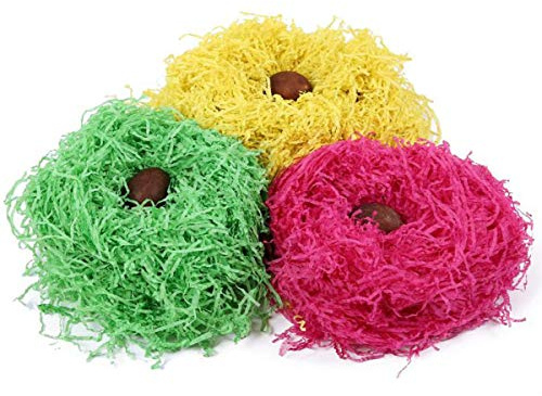 Erba pasquale riciclabile brandello pasquale cestino regalo erba riempitivo carta soffici decorazioni erba riempimento cesto confezione regalo per caccia alle uova di Pasqua forniture per feste 3