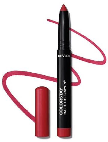 Revlon ColorStay Matte Lite Crayon Pintalabios acabado mate de color itenso a prueba de manchas Gama Rojos y Corales Tono 010 Air Kiss