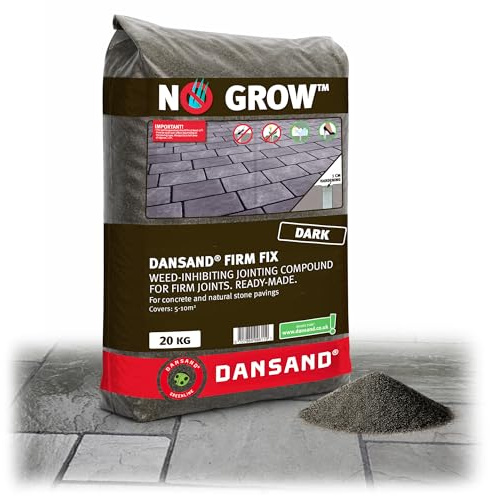 Dansand No Grow Easy Fix Polymeric Ready Mixed Patio Brush in Firm Setting Fastfix Grout Jointing Paving Sand Compound (Dark Grey)…