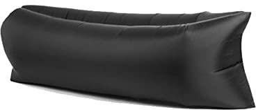 Surwin Wasserdichtes Aufblasbares Sofa,Tragbares Luft Sofa Aufblasbare, Air Lounger, Luftsofa Luftsack Für Outdoor, Strand, Reisen, Party, Camping Gadgets (200x70cm,Schwarz)