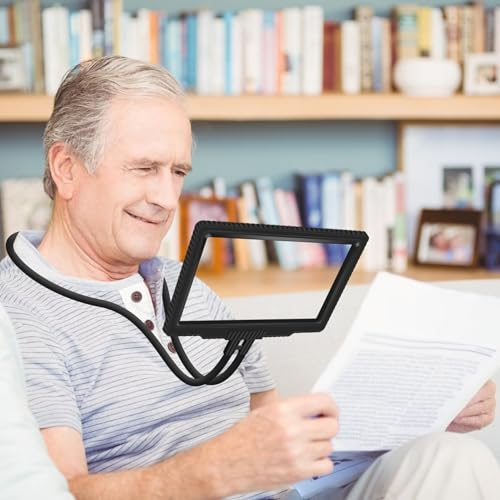 5X Handsfree Lupe, Flexible Schwanenhalslupe, 8x5.5 große Lupe zum Lesen für Hals Verschleiß Reparatur Nähen Low Vision Ältere