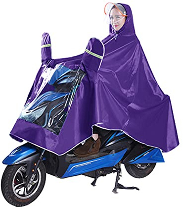 Ponchos,rain poncho for bike riding,Raincoat Multifunction Outdoors Bike/Ebike/Motorcycle/Scooter Rain Poncho Hoodie Raincoat Cape(Purple_Large)