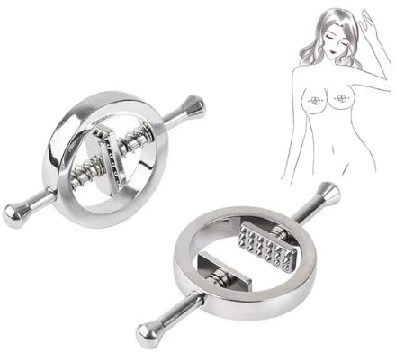 Heyokoy 2Pcs Faux Mamelon Piercings Acier Inoxydable Non Piercing mamelons boucliers Anneaux