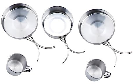 BESPORTBLE Stainless Steel Camping Cookware Set Barbecue Grill Picnic Set Cookware for Gas Stove Outdoor Cooking Utensils Portable Bowl for Camping Hiking