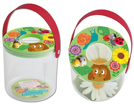 moses. Krabbelkäfer Großer Lupenbecher aus Holz, Mini-Terrarium mit 3-facher Vergrößerung & Luftlöchern, Becherlupe für Kinder, ideales Lupenglas für Naturbeobachtungen, Braun