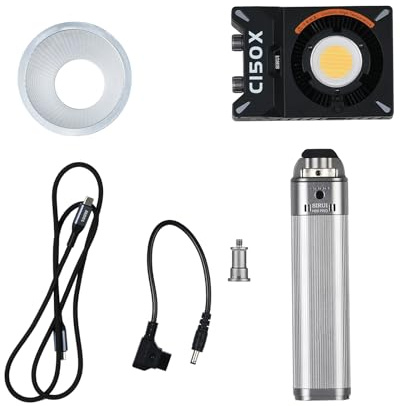 SIRUI C150X Lite Lumière LED Vidéo 150W Set Pro avec Poignée Batterie H99 Pro | 97Wh V-Mount & Charge Rapide PD | Contrôle App Bluetooth + Système Changement Rapide | Éclairage Studio Portable