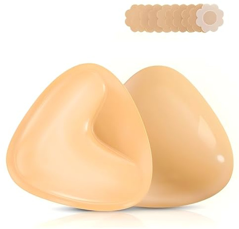 2026 Newest Ultra Push up Sticky Bra Pads Inserts,Double Sided Adhesive Bra Inserts,Stick on Bra for Bikini Swimsuit Sports Strapless Bra Beige