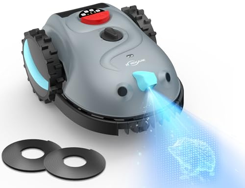 YARDCARE V100 Robot Cortacésped, con Navegación Visual por IA, sin RTK, sin Señal Perdida, 150 Obstáculos, con Cintamagnetica, Cuchillas de Repuesto, Adecuado para Jardines Pequeños