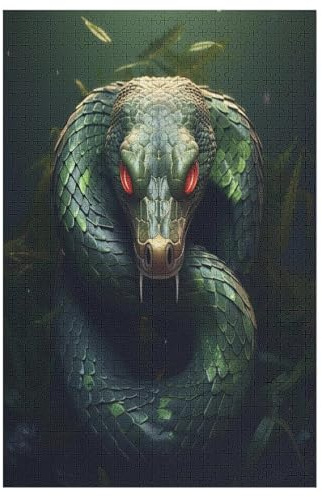 Puzzles 1000 Pièces Adultes, Puzzle De Jeu, Serpent Planche De Bois, Excellent Cadeau pour Enfants （78×53cm）
