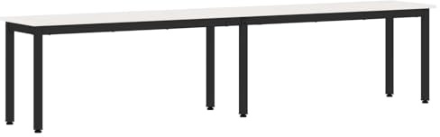 Mhdvray Panca moderna bianca, 200 x 35 x 45 cm, in legno di pino massiccio con robusta struttura in metallo, design moderno e robustezza, per sala da pranzo, cucina, corridoio e balcone