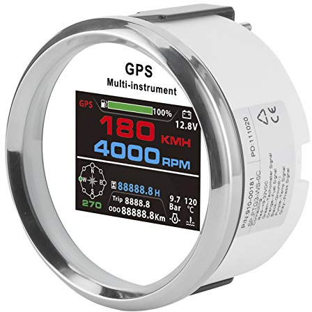 Dioche Mätare TFT Multifunktionsmätare 85 Mm TFT Färgskärm Digital Mätare Vägmätare Hastighetsmätare Voltmätare för Båtar Yacht