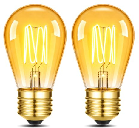 Ampoule LED vintage S14 E27,3 W (équivalent 25 W),blanc chaud ambré 1800K