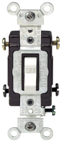 Leviton 20-Amp, 120/277-Volt, Toggle Double-Pole AC Quiet Switch, Commercial Grade, CS220-2W, White