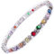 RIZILIA Eternity Tennis Bracelet [18cm/7inch] with Round Cut Gemstones CZ [Multi Coloured] in 18K White Gold Plated, Simple Modern Elegance