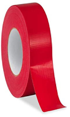 StickersLab - NASTRO AMERICANO TELATO PLASTIFICATO PER RIPARAZIONI 38MM X 25 MT (38mm x 25 Metri, Rosso)