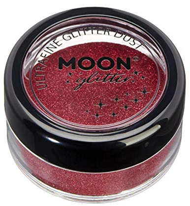 Klassischer ultrafeiner Glitter-Staub von Moon Glitter - 100% kosmetische Glitzer für Gesicht, Körper, Nägel, Haare und Lippen - 5g - Rot